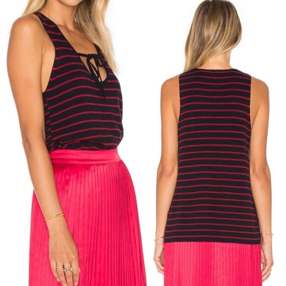 NWT Elizabeth‎ James Cashmere Blend Dahlia Striped Top Size Medium New With Tags - Picture 4 of 10